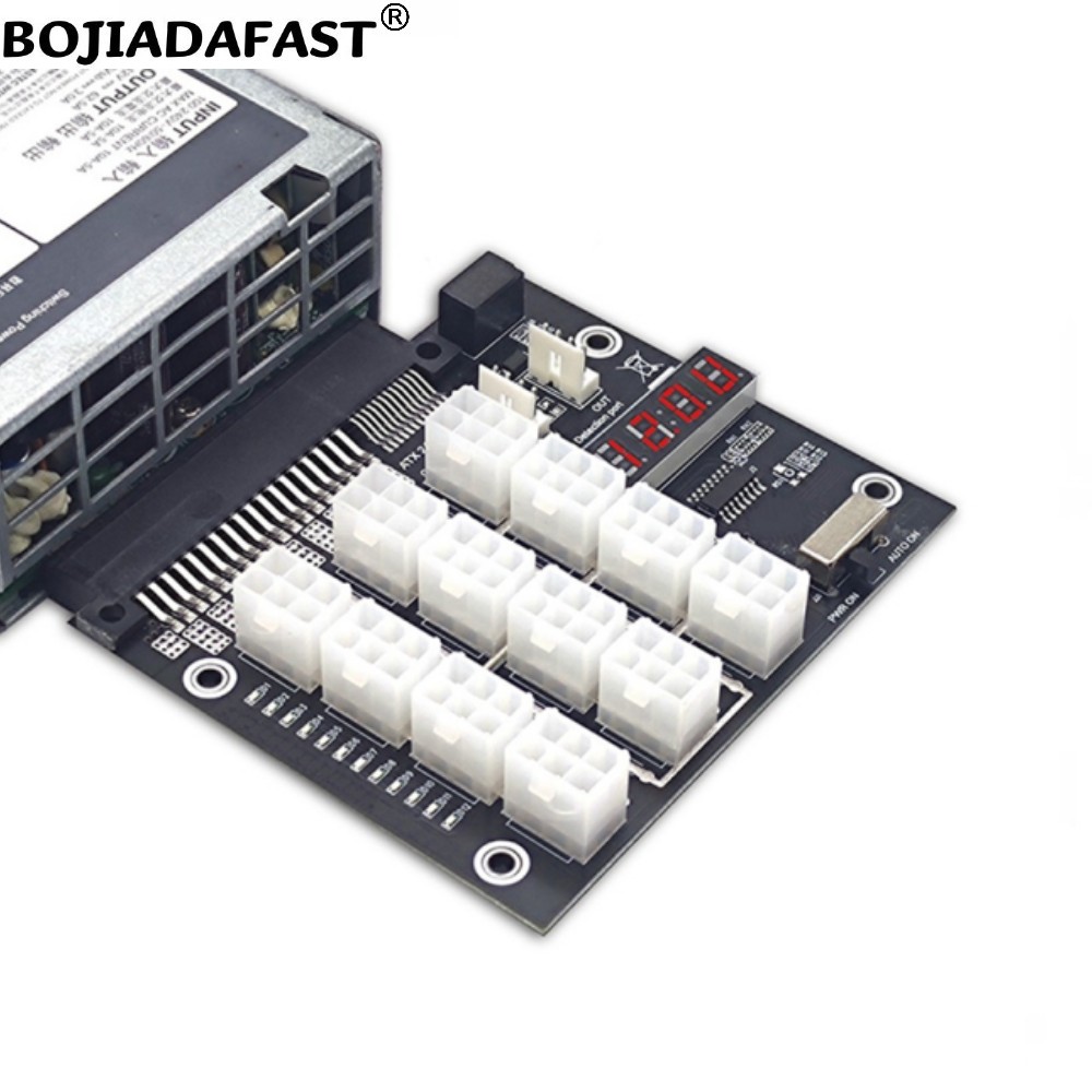 12 * Conectores PCI-E de 6 pin - 2400W Server Psu Breakout Board reseña y precio