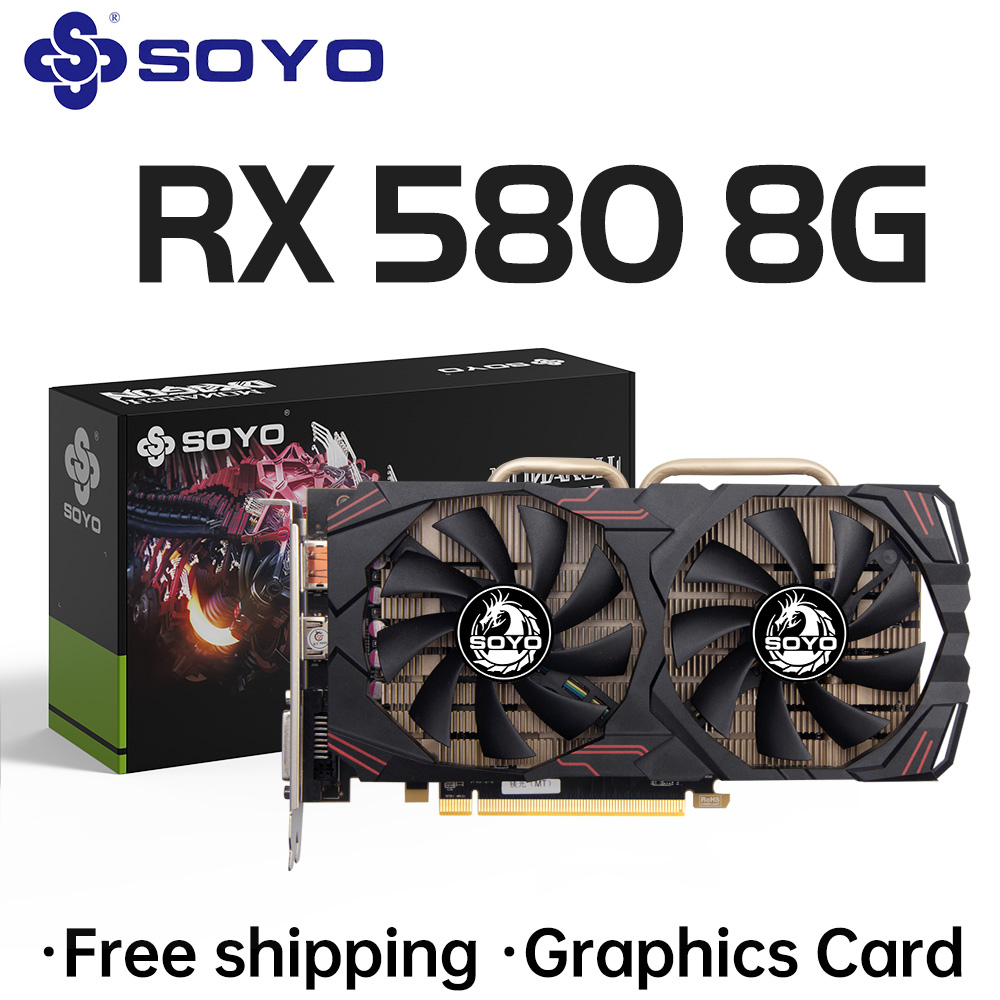 Tarjeta gráfica SOYO AMD Radeo - Rx 580 8Gb 2048Sp Gpu reseña y precio